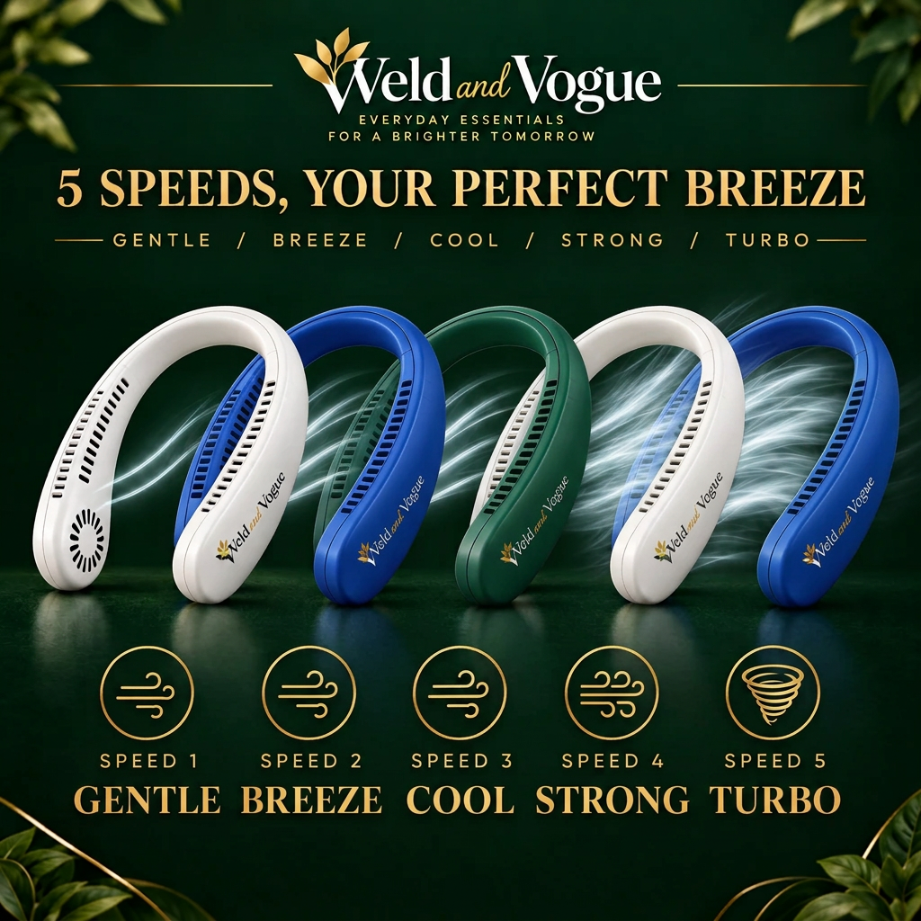 Five speed modes graphic: Gentle, Breeze, Cool, Strong, Turbo