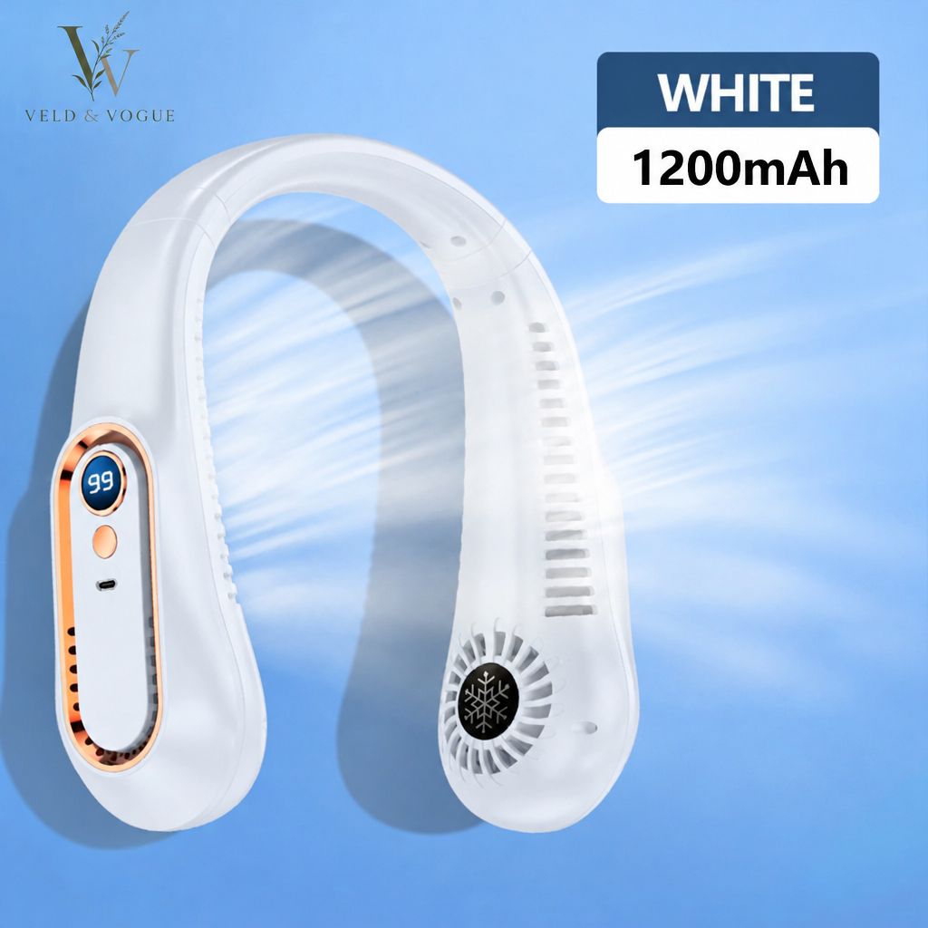 White neck fan image with Veld & Vogue logo